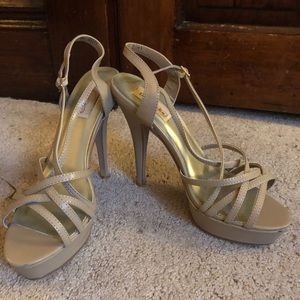 Nude platform heels